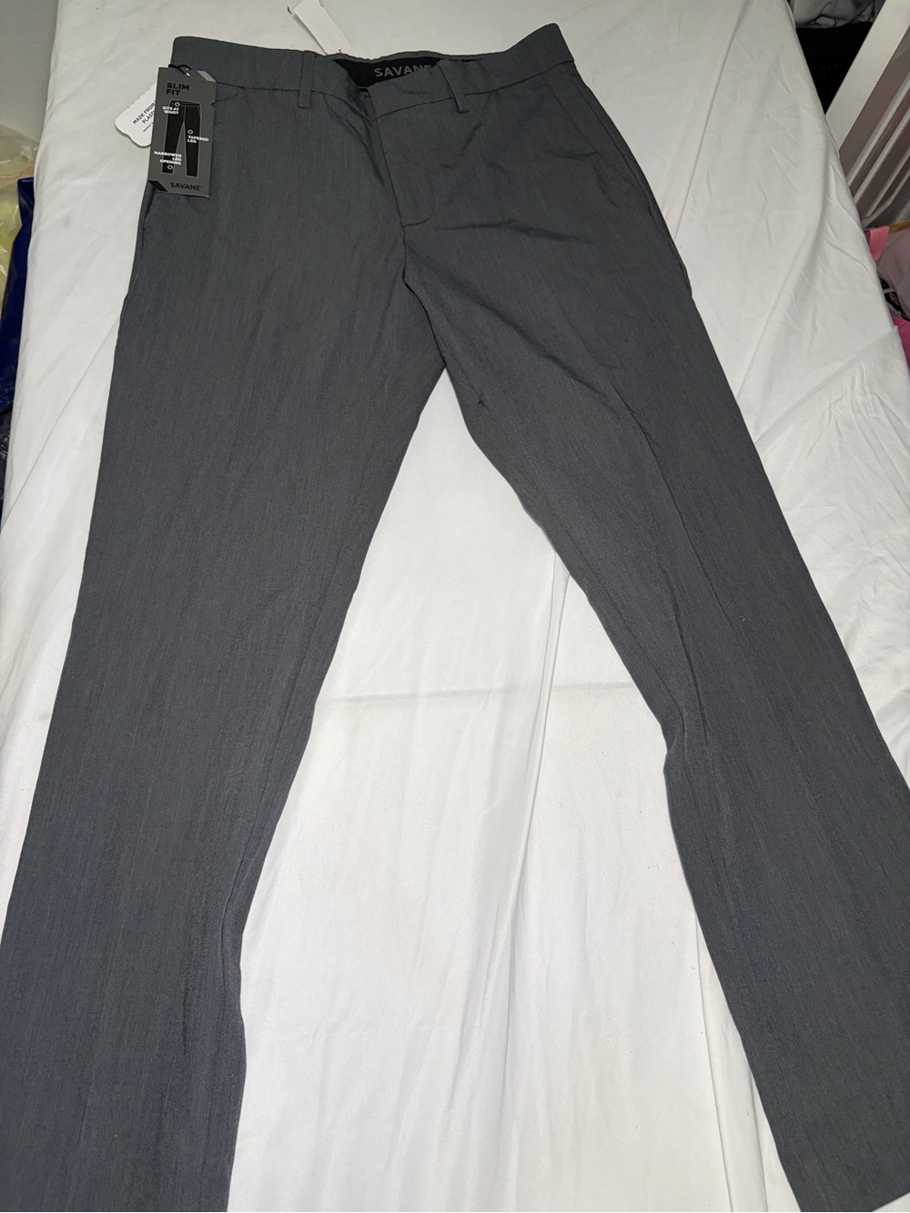 Savane Men's Charcoal Gray Dress Pants